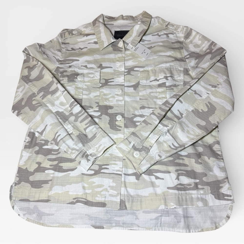 Sanctuary Cream/Tan/White Camo Button Up Utility Jacket - Picture 3 of 4